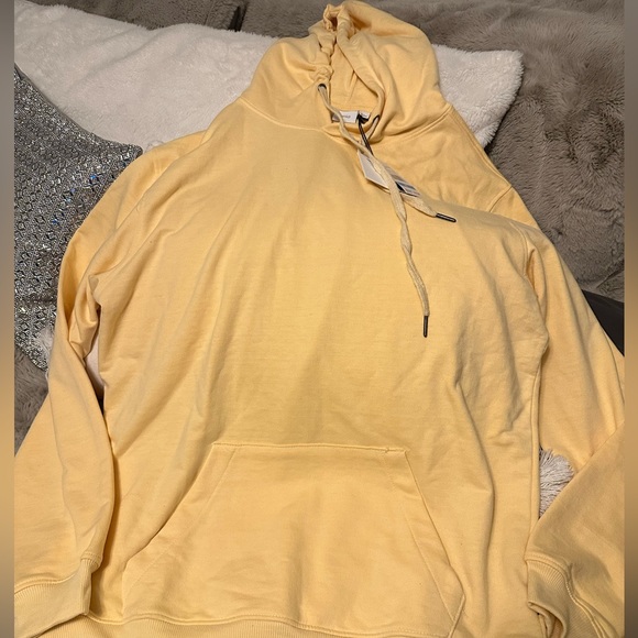 NWT - ONIA HEATHERED FRENCH TERRY PULL- OVER HOODIE COLOR - YELLOW CREAM - Picture 5 of 8